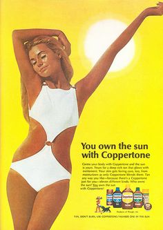 Coppertone - 1970 Joe Colombo, Old Advertisements, Retro Ads, Vintage Swimwear