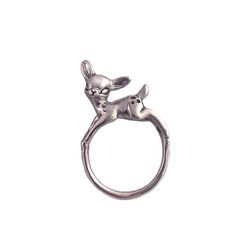 The newest deer to hit our shop is this miniaturized version of our larger Deer Ring. She sits daintily and happily on your finger while you go about your business.Dimensions: The ring its a tiny bit over a half an inch above your finger.Materials: Silver Tone: Solid white brassGold Tone: Solid brassSterling Silver: Solid sterling silverAll jewelry made in N.Y.C. by my hands at the time of purchase and arrives fully gift wrapped. Please allow 10-14 days for your item to ship. Thanks for shopping Cute Rings Silver, Deer Ring, Jewelry Kawaii, Small Deer, Deer Jewelry, Jewelry Advice, White Brass, Cute Rings, Dream Jewelry