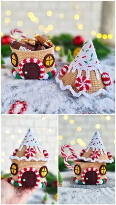 this is an image of a small gingerbread house ornament