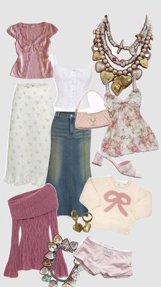 Girly Spring Outfits, Coquette 2000s, 2000s Clothing, Coquette Vintage, 2000s Outfits, Pink Coquette, Vintage Outfit, 2000s Fashion Outfits, Really Cute Outfits