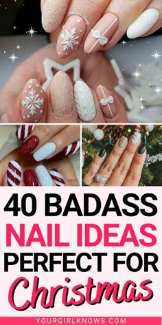 Christmas Dipped Nails Ideas, Nails Acrylic Christmas, Sweater Nails