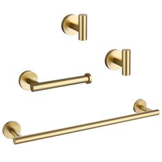 an image of brass bathroom accessories set