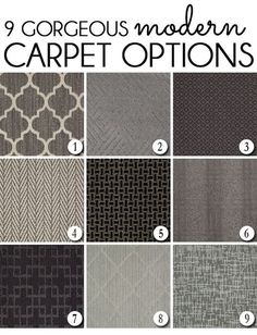 the screen shot shows different colors and patterns for carpet options, as well as an image of