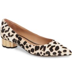 Toledo II Genuine Calf Hair Pump, Main, color, WHITE/ BLACK PRINT HAIR CALF Leopard Pumps, Styles P, Gold Heels, Calf Hair, Black Bottoms, Toledo, Black Print