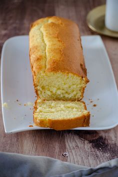 a loaf of bread sitting on top of a white plate