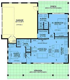 the floor plan for a house with two master suites