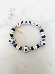 Custom order your colors, name, number and size! Soccer Bracelet, Basketball Bracelet, Softball Bracelet, Colors Name, Baseball Bracelet, Multiple Bracelets, Sports Bracelet, Beaded Bracelets Diy, Name Bracelet