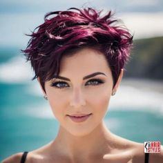 Outgrown Pixie Haircut, Pixie Haircut Color, Voluminous Pixie, Trending Short Haircuts, Pixie Cut Color, Pixie Hair Color, Short Haircuts Ideas, Spikey Short Hair, Choppy Pixie