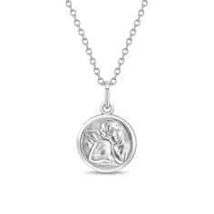 Our exquisite children's guardian angel religious pendant medal necklace, designed to offer spiritual comfort. This round medal features a beautifully detailed guardian angel at its center, symbolizing divine protection and guidance. In many religious traditions, guardian angels are revered as protectors assigned to watch over and safeguard individuals, especially boys and girls. Crafted from 925 sterling silver, this pendant is hypoallergenic, making it safe for kids with sensitive skin. Its me Teen Rings, Cherub Necklace, Teen Ring, Teen Earrings, Teen Necklaces, Guardian Angel Necklace, Children's Jewelry, Divine Protection, Baby Necklace