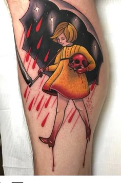 Morton Salt Girl, Vampire Tattoo, Morton Salt, Spooky Tattoos, Traditional Tattoo Art, R Tattoo, Old Tattoos, Different Tattoos