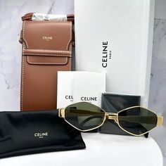 1,500 + Satisfied Customers With Positive Selling Reviews Authenticity Guaranteed 100% Original And Brand New Current Celine Metal Triomphe Collection New Collection - 100% Authentic! Included In Sale: Original Brand Packaging Celine Case, Celine Box, Celine Polish Cloth Item Details: * Brand: Celine * Condition: Brand New Sunglasses - 100% Authentic * Cl40254u 30n * Frame: Gold Metal Color Geometric Hexagon Frame * Manufacturer Color(Frame/Lens): Shiny Endura Gold /Green * Triomphe Logo On Both Celine Logo, Celine Box, Hexagon Sunglasses, Celine Accessories, Celine Triomphe, Logo Unique, Color Frame, New Sunglasses, Metal Sunglasses