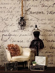 Vintage Parisian Fashion Photography Backdrop - Vintage Parisian fashion photography backdrop with French script Vintage Parisian Fashion, Vintage Handwriting, Fashion Mannequin, Portable Backdrop, Vintage Parisian, Store Window Displays, Fabric Photography, Vintage Props, Paper Backdrop