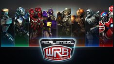 the real steel world robot boxing logo is displayed in front of an image of robots