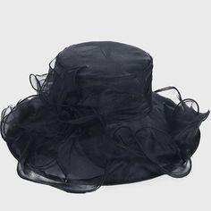 High quality Organza, 100%Polyester. Overly light and elegant, Super lightweight material will not make you feel heavy. One size fits 21-28 inch head circumference. Overly light and elegant, sweatband drawstring adjuster inside. Floral, feathers ,mesh etc and you can decorate it for yourself. Sun-Prevent: translucent material prevent your skin from the ultraviolet from sunshine while going out. Wide brim, Elegant and charming designed, Perfect for wear a fancy event, Kentucky Derby, church weddi Lightweight Wide Brim Black Hat, Lightweight Black Wide Brim Hat, Lightweight Black Hat For Spring, Adjustable Solid Nylon Hat, Elegant Black Hat, One Size Fits All, Black Hats For Spring, Black Hat One Size For Spring, Elegant Black One Size Hat, Spring Hats In Solid Color