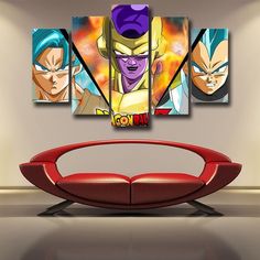 the dragon ball characters are depicted in this modern wall art painting print on canvases