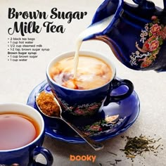 a cup of brown sugar milk tea being poured into it