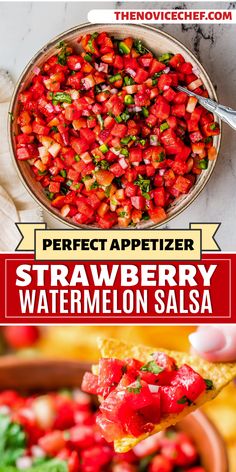 the perfect appetizer for strawberry watermelon salsa