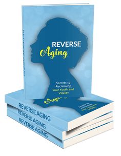 three books stacked on top of each other with the title reverse aging written in yellow