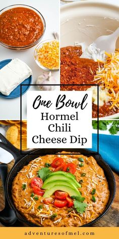 one bowl hormel chili cheese dip is an easy and delicious appetizer