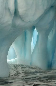 an iceberg with some water inside of it