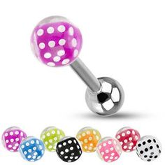 an assortment of colored polka doted balls are arranged in the shape of a ball