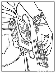 a coloring page with an image of a police officer in uniform and handcuffs on his arm