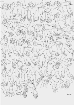 a drawing of many different hands and feet