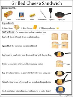 a poster with instructions on how to make grilled cheese sandwiches