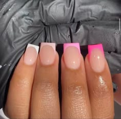 Cute Short Acrylic Nails Pink French Tip, Short Simple Nails French Tip, Short Pink Acrylic Nails French Tips, Small Short Acrylic Nails, Cute Vacation Nails Pink, Cute Short Arclyc Nails, All Pink French Nails, Simple Short Acrylics