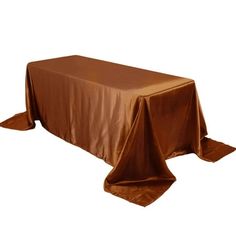 a table covered with a brown cloth