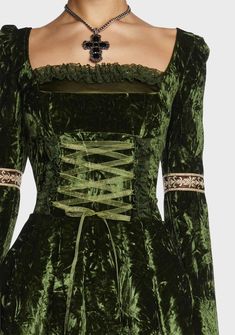 Current Mood Velour Embroidered Trim Mini Dress - Green – Dolls Kill Current Mood Clothing, Green Velvet Dress, Embroidered Trim, Lace Dress Black, Current Mood, Fairy Dress, Long Puff Sleeves, Fashion Line, Costumes For Women