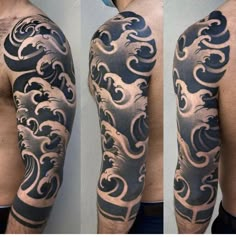 this is an image of a man's half sleeve tattoo