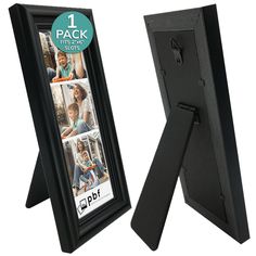 a black frame with two pictures on the front and one in the back that says 1 pack