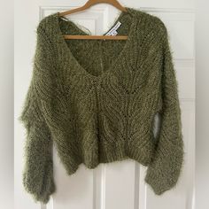 Brand New, Never Worn Sweater That Goes Great With Jeans And And Is A Winter Staple. Olive Color. Olive Color, Shoulder Sweater, V Neck Sweater, Vneck Sweater, Neck Sweater, Off The Shoulder, Sweaters For Women, V Neck, Brand New