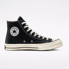 Converse Chuck 70 Hi Black/Egret Converse Styling Converse High Tops, Black Chucks, Black High Top Converse, Black Converse, Converse Chuck 70, Outfits With Converse, Black High Tops, Chuck 70, Dream Shoes