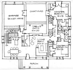 the floor plan for this house is very large and has two living areas on each side