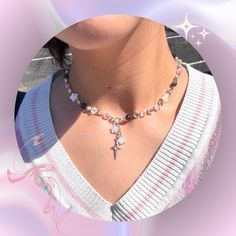 ♡︎ Made with a mix of glass cats eye beads, acrylic, pearl, and metal ♡︎ Features intricate metal closures ♡︎ Finished with a "Made with Love" charm ♡︎ Handmade with care Bead Choker, Metal Stars, Cats Eye, Eye Beads, Love Charms, Drop Beads, Gift For Girlfriend, Beaded Choker, Star Charms