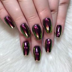 Chrome Nail Art, Chrome Nails Designs, Latest Nail Art, Metallic Nails, Beautiful Nail Designs, Nail Polish Designs, Beautiful Nail Art