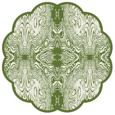 a green and white abstract design on a white background