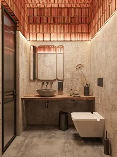 a bathroom with two sinks and a large mirror