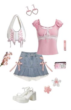 Coquette, Bow , outfit inspo, aesthetic, pink, girly Soft Girly Outfits, Girlypop Aesthetic, Coquette Pink Outfit, Girly Outfits Aesthetic, Shoujo Outfits, 2000 Outfit, Coquette Girls, Bow Outfit, Outfit Inspo Aesthetic