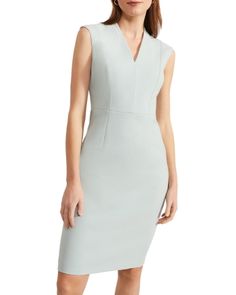 Hobbs London Olivia V Neck Sheath Dress Hobbs London, Alice And Olivia, Sleeveless Sheath Dress, Sheath Dress, Sage Green, Size 16, Knee Length, Top Brands, London