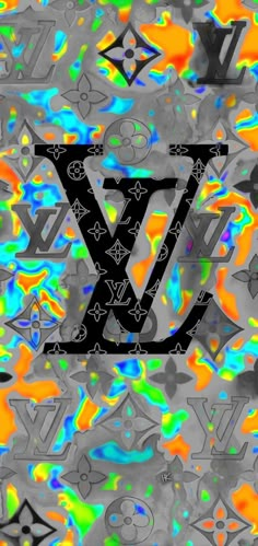 the letter v is surrounded by colorful letters