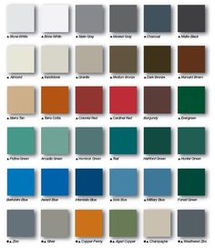 the color chart for different shades of paint