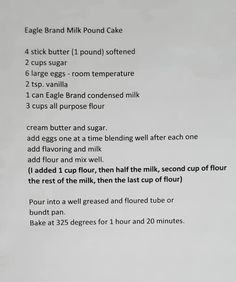 the recipe is written in black and white, with instructions on how to make it