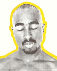 a drawing of a man with his eyes closed