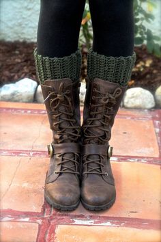 Really really want some boots like these! Crochet Boot Socks, Crochet Boot Cuffs, Ugg Boots Sale, Uggs For Cheap, Ugg Boots Outlets, Boot Toppers, Crochet Boots, Green Boots, Boot Liners