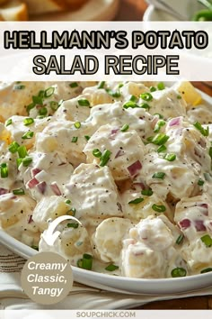 Hellmann’s Potato Salad Recipe No Onion Potato Salad, Mayo Based Potato Salad, Mayonnaise Potato Salad Recipe, Helmand Potato Salad, Potato Salad With Dijon Mustard, Recipes With Mayonnaise Dinners, Hellmans Potato Salad Recipe, Potato Salad Recipe Classic, Potato Salad With Mayonnaise