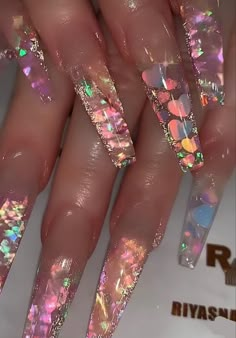 Nail Designs Bling, Encapsulated Nails, Nails Design With Rhinestones, Unique Acrylic Nails, Nail Designs Glitter, Pink Acrylic Nails, Luxury Nails, Fabulous Nails