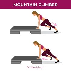 Step ups exercise to lose weight - Mountain Climber Full Body Hiit, Hiit Workouts For Beginners, Stability Ball Exercises, Step Workout, Hiit Training, Home Fitness, Personal Fitness, High Intensity Workout